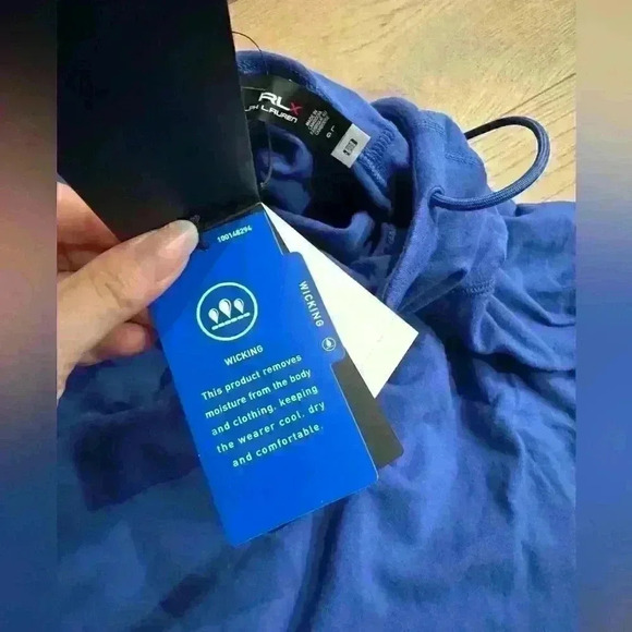 NWT RLX Ralph Lauren cowl neck hoodie Sz L in royal blue - soft! - Picture 6 of 8